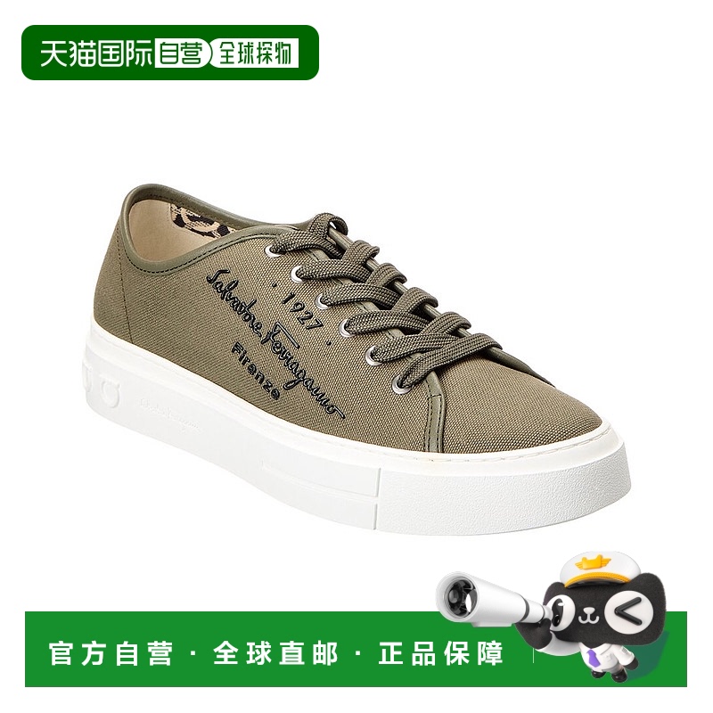 自营 salvatore ferragamoFerragamo Mediterr 生态帆布运动鞋 -