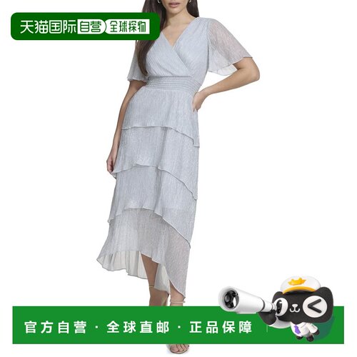自营Kensie Shimmer Knit Midi Dress - silver 美国奥莱直发