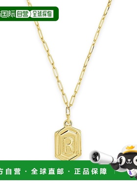 sterling forever六边形标签初始项链 - 金-r 【美国奥莱】直发