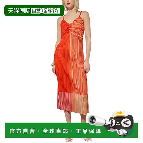 自营Ming Wang Fine Pleat Crepe de Chine Dress - white 美国奥
