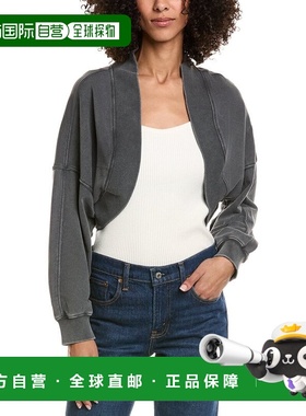 自营Vintage Havana Garment-Dye French Terry Shrug - grey 美