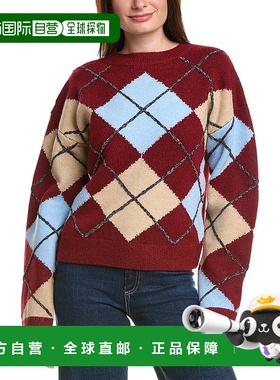 自营English Factory Argyle Sweater - Red 毛衣美国直发奥莱