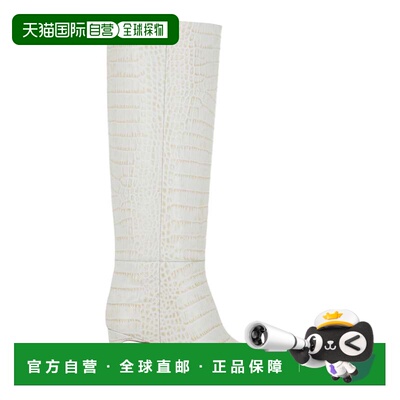 自营paris texasCroco-Embossed Knee-High Boots - bone 美国奥