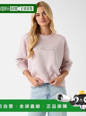 自营guessMitzel Rhinestone Logo Crewneck - lilac mist 美国奥