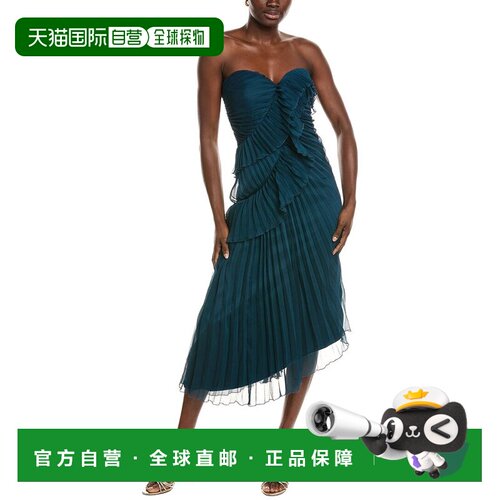 自营AMUR Caitlyn Midi Dress - blue 美国奥莱直发