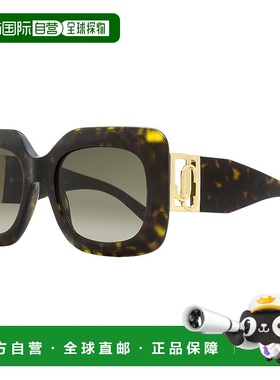 自营Jimmy Choo 女士矩形太阳镜 Gaya 086HA 哈瓦那色/金色 54 毫