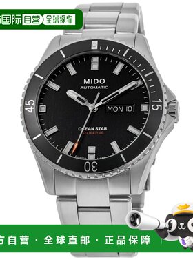 自营Mido Ocean Star 200黑色表盘钢制男式手表M026.430.11.01.00
