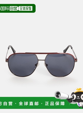 自营 guess彩色条纹金属飞行员太阳镜-黑色/红色 美国奥莱直发