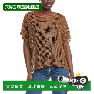 棕色 自营 亚麻毛衣 FISHER蝙蝠领袖 美国奥莱直发 EILEEN