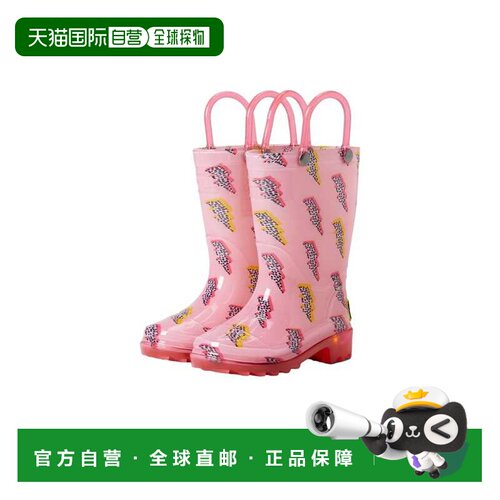 自营Western Chief粉红色闪电点燃的PVC雨靴粉红色24126219p蹒跚-