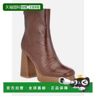 自营Women's Guess Danca Boots Brown Faux Leather Ankle Platf