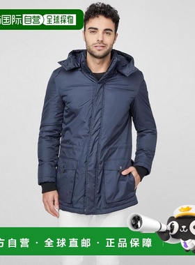 自营Guess Polyester Men's Parka - navy blue 美国奥莱直发