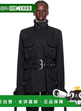 1h可退 香港直邮潮奢 off-white 女士 黑色腰带夹克 OWEL012F23FA