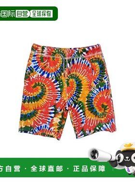 自营Kids Appaman Camp Shorts Multi Tie-Dye  Cotton Drawstrin