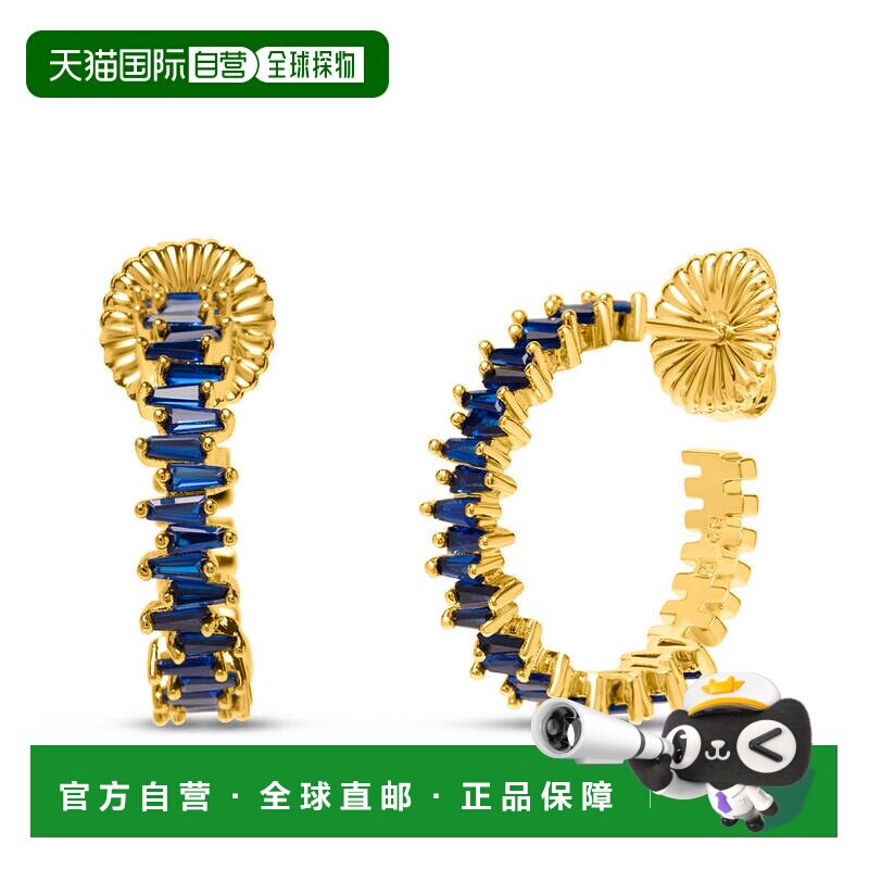 自营Bruno Magli Adelina Gold Earrings, Zaffiro - blue 美国奥 - 实物图