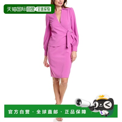 自营Elie Tahari Wrap Bodice Dress - purple 美国奥莱直发