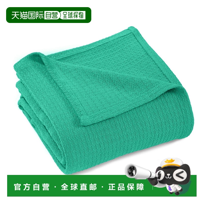 自营 Superior 华夫格编织蜂窝针织棉毯 - 橡皮糖绿色 美国奥莱直