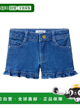 自营janie and jack珍妮和杰克牛仔褶边短裙-中号 美国奥莱直发