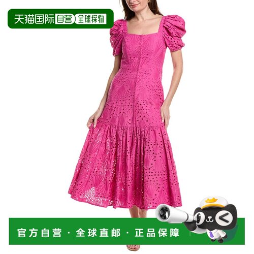自营tyler boe Cleo Eyelet Midi Dress - pink 美国奥莱直发