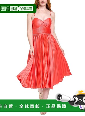 自营 AMUR Krisley Midi连衣裙-红色 美国奥莱直发新款服饰
