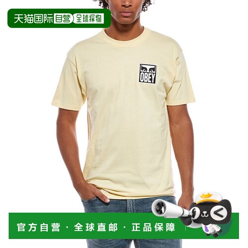 自营obey服从t恤-黄色 美国奥莱直发