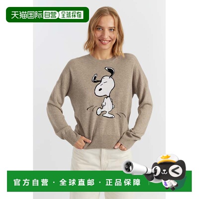 自营chinti & parkerWarm-Oatmeal Wool-Cashmere Dancing Snoopy