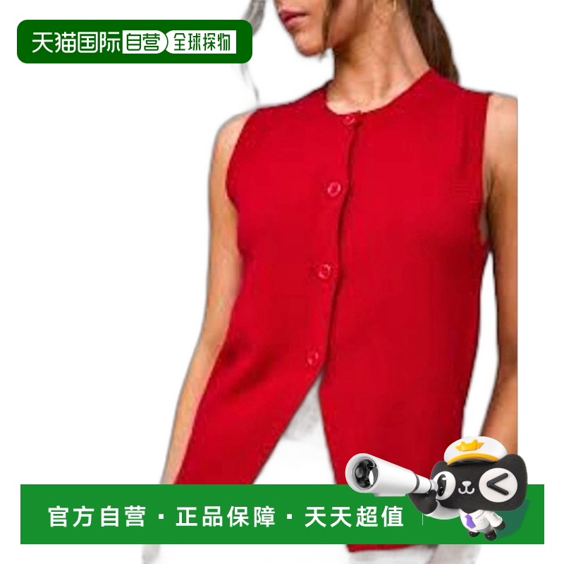 自营LE LISle lis红色针织背心-流行穿搭保暖时髦高级感【美