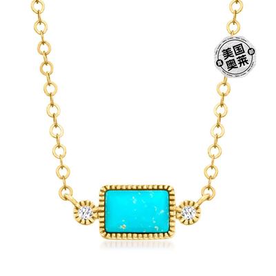 RS Pure by Ross-Simons Turquoise Necklace With Diamond Accen