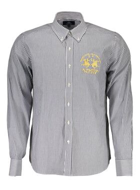 自营La Martina Cotton Men Men's Shirt - blue 美国奥莱直发