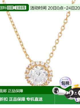 自营Adornia水晶光环项链金色水晶女士夏季透亮 美国奥莱直发吊坠