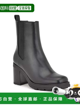 自营Nine West Conga Boots Women's Black Faux Leather Block H