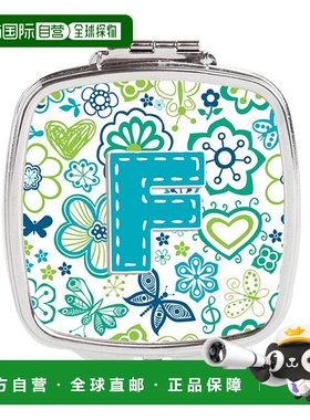 自营 Carolines Treasures CJ2006-FSCM 字母 F 花与蝴蝶蓝正品