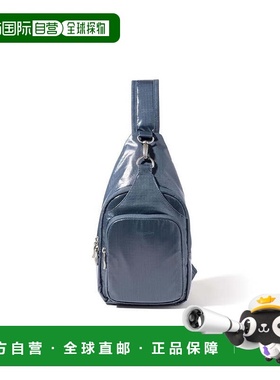 自营Unisex Baggallini Central Park Sling Bag Gray Nylon Rips