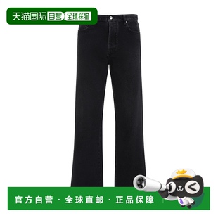 美国奥莱 黑色 直发 white喇叭腿宽松合身黑色牛仔裤 自营off
