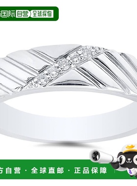 自营 pompeii3男士钻石 14K 白金结婚戒指 - 14k 白金 美国奥莱直