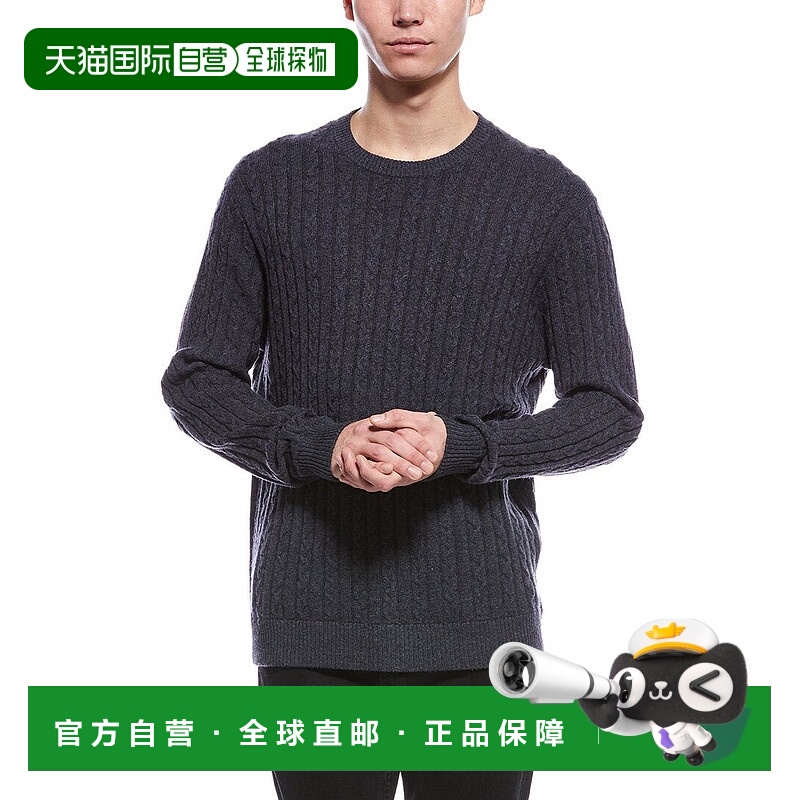 自营Raffi Cashmere Cable Crewneck Sweater - gray 美国奥莱直