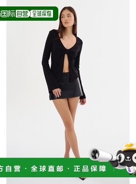 自营 lamarqueElsie | Lurex针织上衣-黑色 美国奥莱直发性感