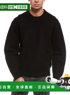 自营Helmut Lang Boiled Wool Crewneck Sweatshirt - black 美国
