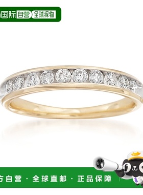 自营 Ross-Simons 14 克拉黄金钻石结婚戒指 - 白色 美国奥莱直发