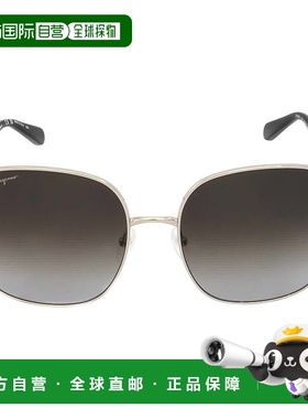 自营Salvatore Ferragamo Grey Gradient Square Ladies Sunglass