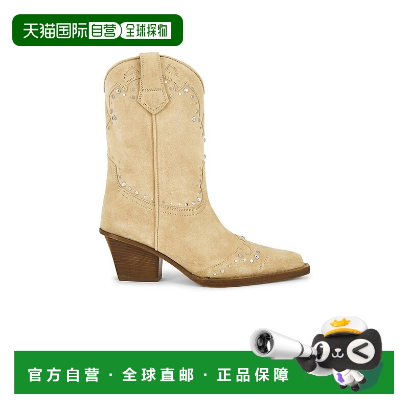 自营paris texas女式Janice绒面牛仔靴Ecru-Ecru 美国奥莱直发