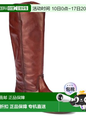 自营Frye Melissa Button 2宽小腿皮靴-棕色 美国奥莱直发