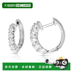 cttw 颗宝 自营 jewels1 白金通道套装 14K vir 钻石圈形耳环