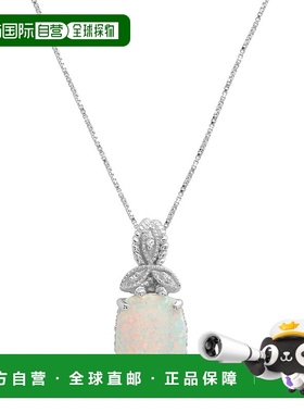 自营 max + stone925 纯银 13x10 毫米创造蛋白石和钻石口音吊坠1