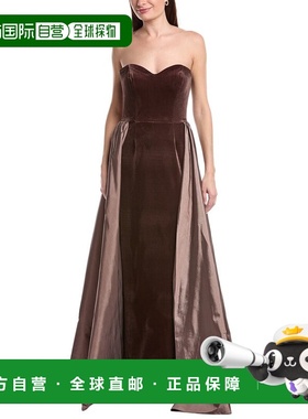自营Rene Ruiz Sculpted Bodice Gown - brown 美国奥莱直发