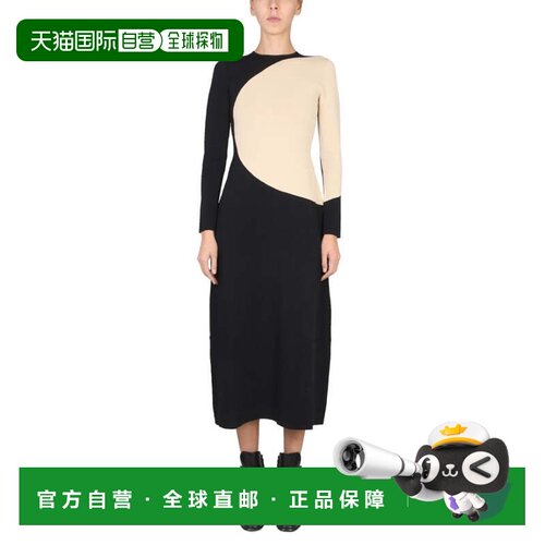 自营tory burchColorblock Dress - black 美国奥莱直发连衣裙