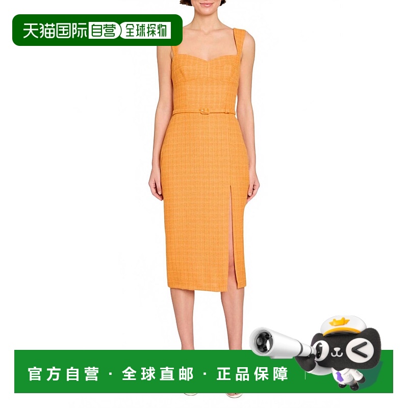 自营amanda uprichardCalabasas Midi Dress In Orange - orange