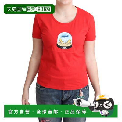 自营Moschino Printed Cotton Short Sleeves Tops Blouse Women'
