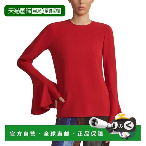 自营Lafayette 148 New York Godet Sleeve Blouse - red 美国奥