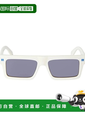 自营 off-white温哥华米白色几何太阳镜-白色-深灰色 美国奥莱直